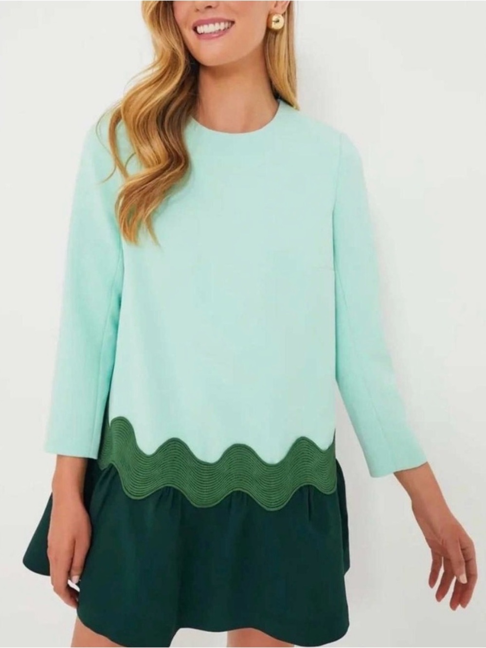 Tuckernuck Sea Grove Pierce Dress with Dark Green Wave Hem
